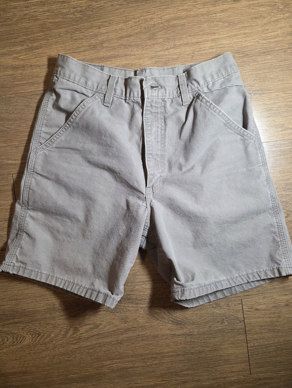 Vintage Carhartt canvas carpenter work shorts desert tan wash Size S